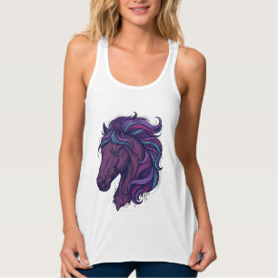 Camisa de arte de cabeça de cavalo colorida gravad