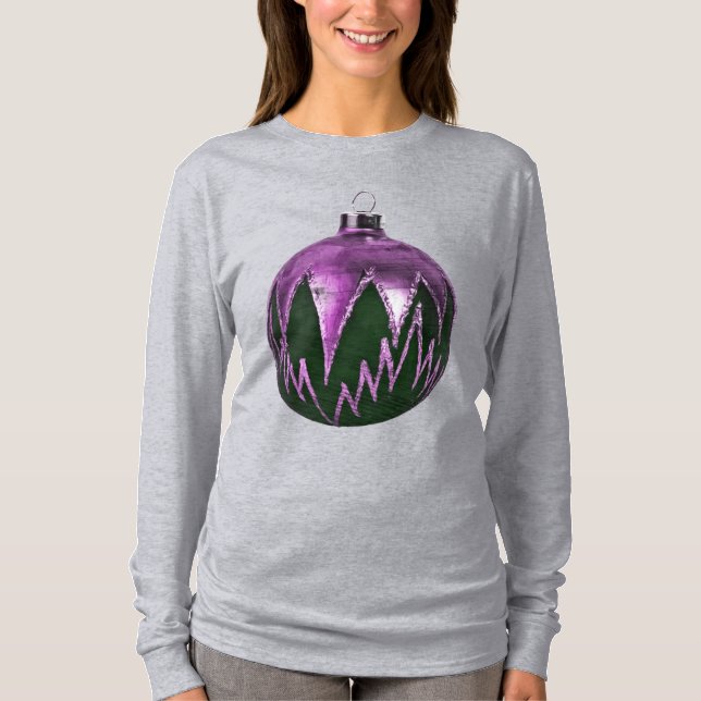 Camisa de arte de Enfeites de natal roxo (Frente)