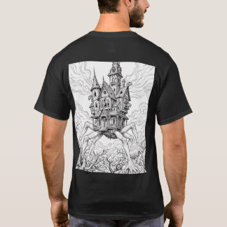 Camisa de Arte de Linha Caminhante Casa Assustador