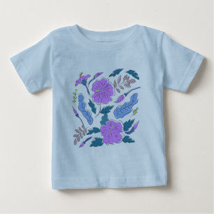 Camisa De Arte De Linha Decorativa Floral