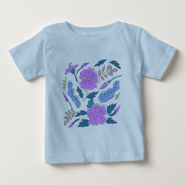 Camisa De Arte De Linha Decorativa Floral (Frente)