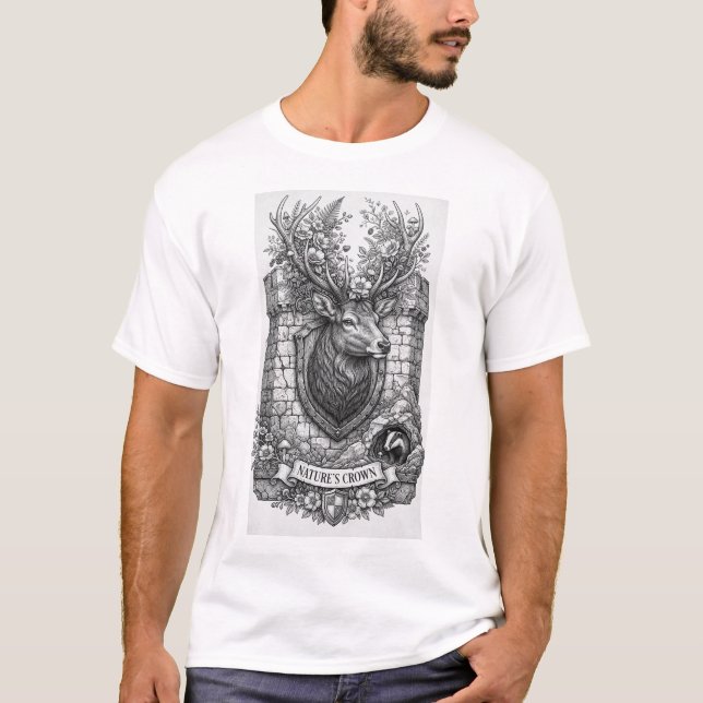 Camisa de arte de tatuagem do castelo do cervo da  (Frente)