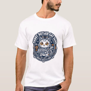 Camisa de Arte do Robô Mordomo Gato Amante do Anim