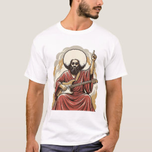Camisa de Arte Vetorial de Guitarrista com Gravaçã