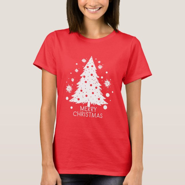 Camisa de Árvore de Natal Neve (Frente)