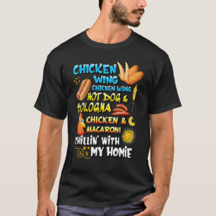 Camisa de Asa de Frango Cachorro-Quente e Bologna