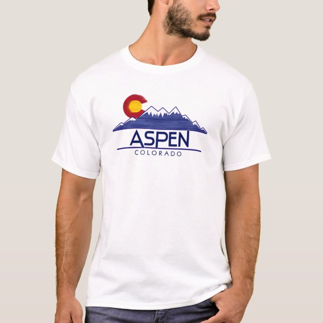 Camisa de Aspen Colorado de madeira montanhas (Frente)