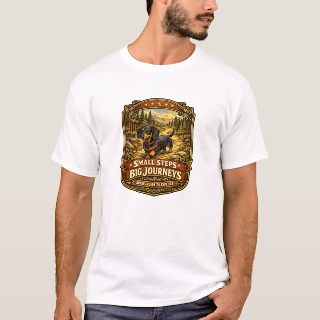 Camisa de aventura de caminhada para Dachshund (Frente)