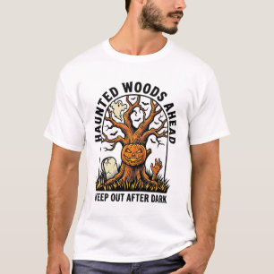 Camisa de Aviso de Halloween Vintage de Árvore Ass