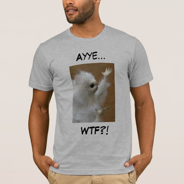 Camisa de Ayye WTF do meme do gato persa (Frente)