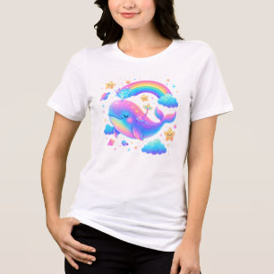 Camisa de baleia-escura Kawaii Cósmica