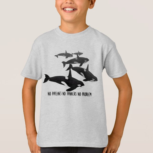 Camisa de baleia Orca de criança Camisas de orca s (Frente)