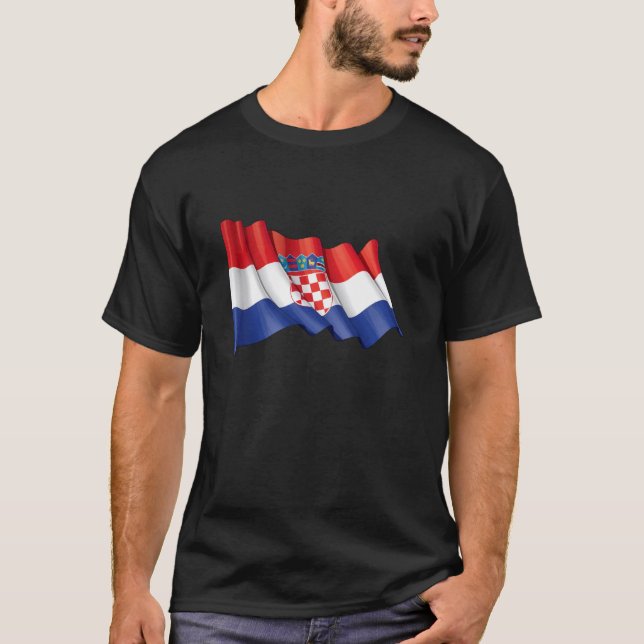 Camisa de bandeira da Croácia, mapa croata, camisa (Frente)