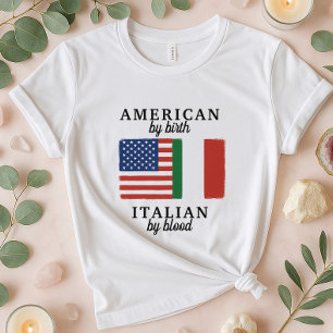 Camisa de bandeira italiana americana Dois sinal