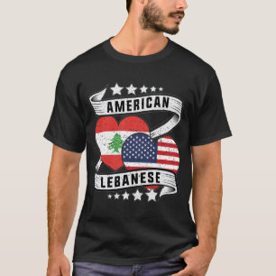 Camisa de bandeira libanesa-americana