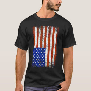 Camisa de Bandeira Vertical Americana Preta Distan
