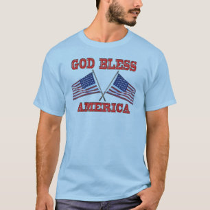 Camisa de Bandeiras Cruzadas da América do deus a