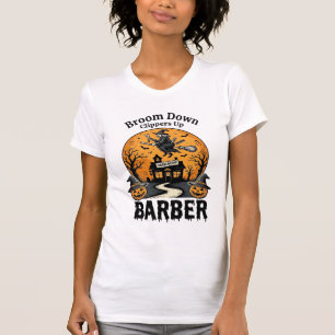 Camisa de Barbeiro de Halloween Bruxaria Salão Ass