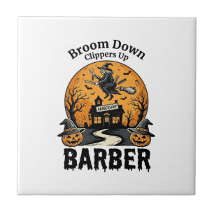 Camisa de Barbeiro de Halloween Bruxaria Salão Ass