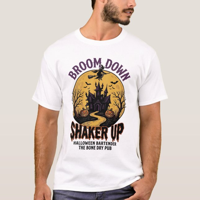 Camisa de Barman de Halloween Taverna Assombrada B (Frente)