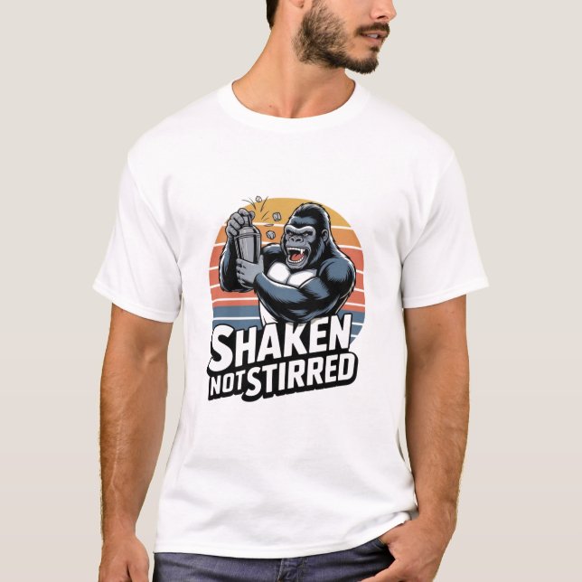 Camisa de Barman Gorila Agitado Não Mexido (Frente)