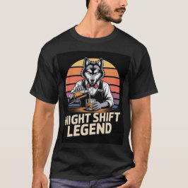 Camisa de Barman Lenda do Turno da Noite Lobo