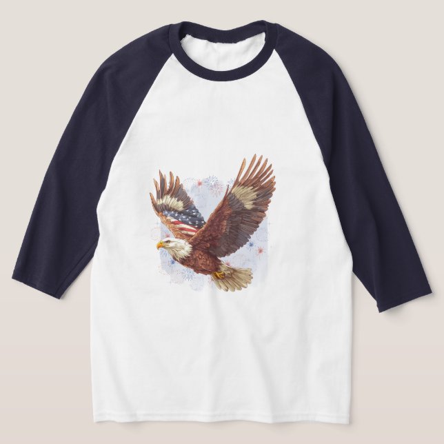 Camisa de Basebol de Águia Americana Patriótica (Postura )