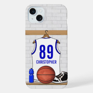 Camisa de Basquete Personalizada Branca e Azul