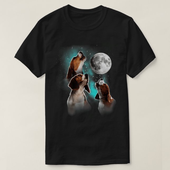 Camisa De Beagle, Gato De Beagle Na Lua, Bola L (Frente do Design)