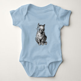 Camisa de bebê animal gato fofo rabugento