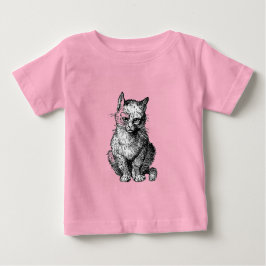 Camisa de bebê animal gato fofo rabugento