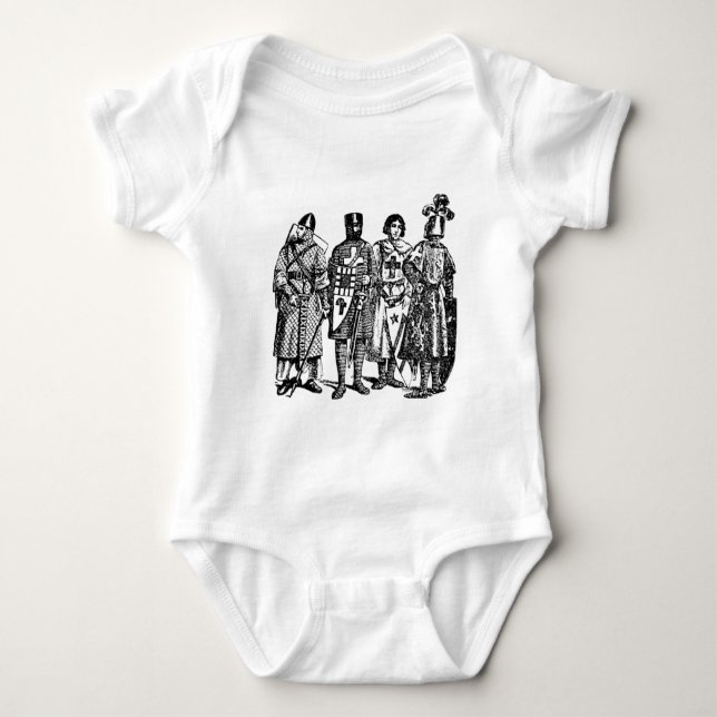 Camisa de Bebê Cavaleiro Medieval (Frente)