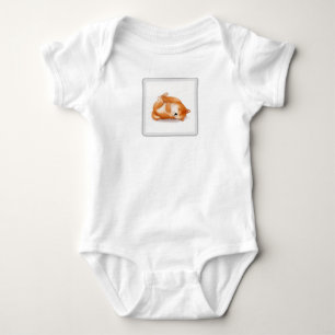 camisa de bebê com adorável cachorrinho shiba inu