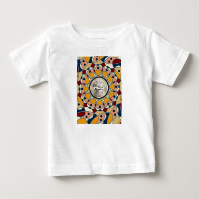 Camisa de Bebê com Design de Mandala de Foto Perso (Frente)