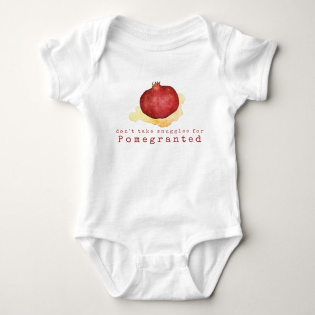 Camisa de Bebê Cute Snuggle Romã Fruta Trocadilho (Frente)