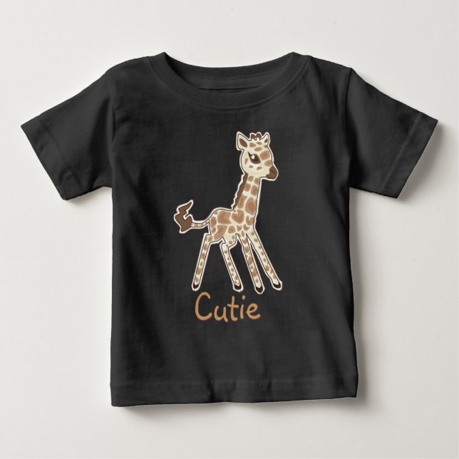 Camisa de Bebê da Girafa Bonita (Frente)