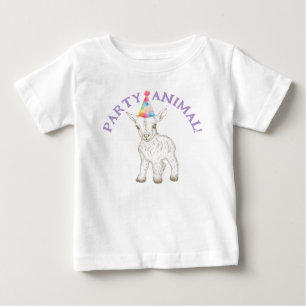 Camisa De Bebê De Animais De Festa - Chá De Cabra