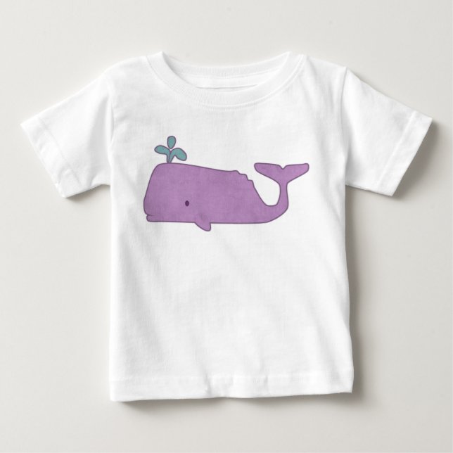 Camisa de bebê de baleia roxa (Frente)