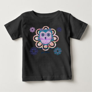 Camisa De Bebê De Coruja Floral Cuta