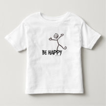 CAMISA DE BEBÊ DE FIGURA DE PALITO SEJA FELIZ