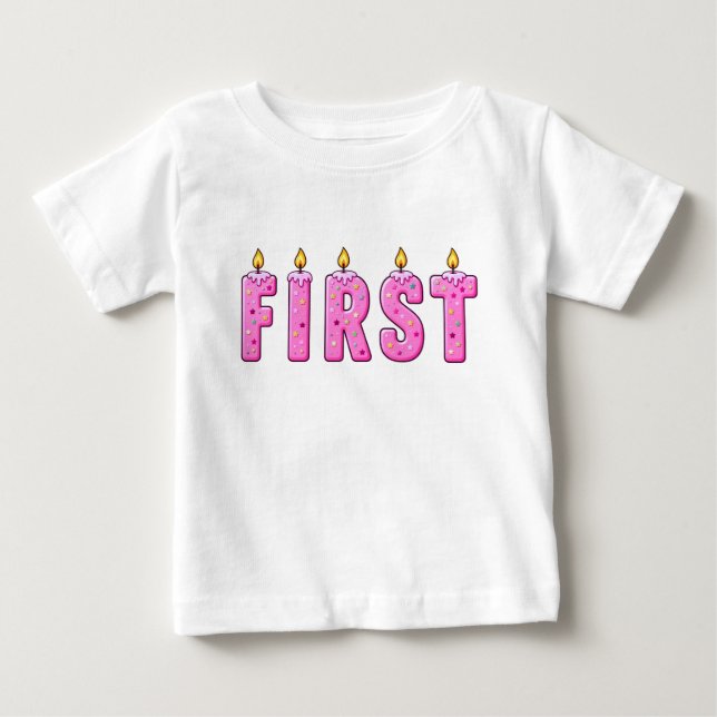 Camisa de Bebê de Lado Duplo para Primeiro Anivers (Frente)