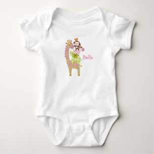 Camisa de Bebê de Selva Personalizada/Rapariga