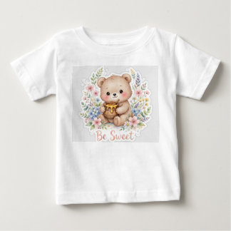 Camisa de bebê de urso de pelúcia fofo - seja doce