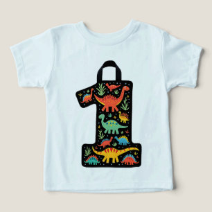 Camisa de bebê do Dinossauro Colorida
