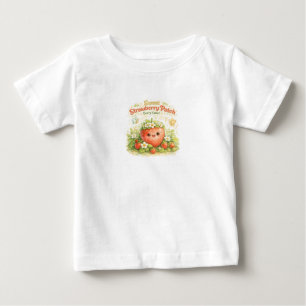 Camisa de Bebê Doce Morango Patch Fofa Fruta