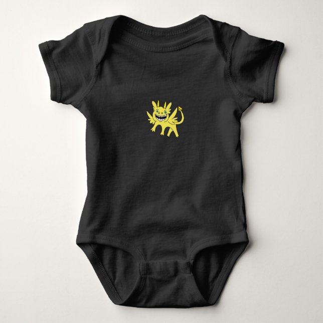 Camisa de Bebê Dragão Amarelo Simples (Frente)