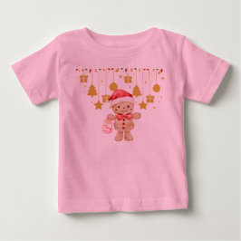 Camisa de bebê Gingerbread Feliz Natal Luzes