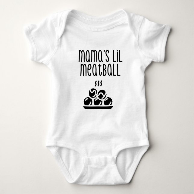 Camisa de Bebê Lil Meatball da mamãe e terno-rabo (Frente)