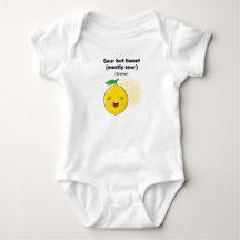 Camisa de Bebê Limão "Engraçado 'Azedo mas Doce'"