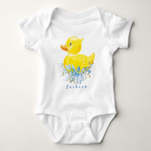 Camisa de Bebê Menino Pato de Borracha Primeiro An